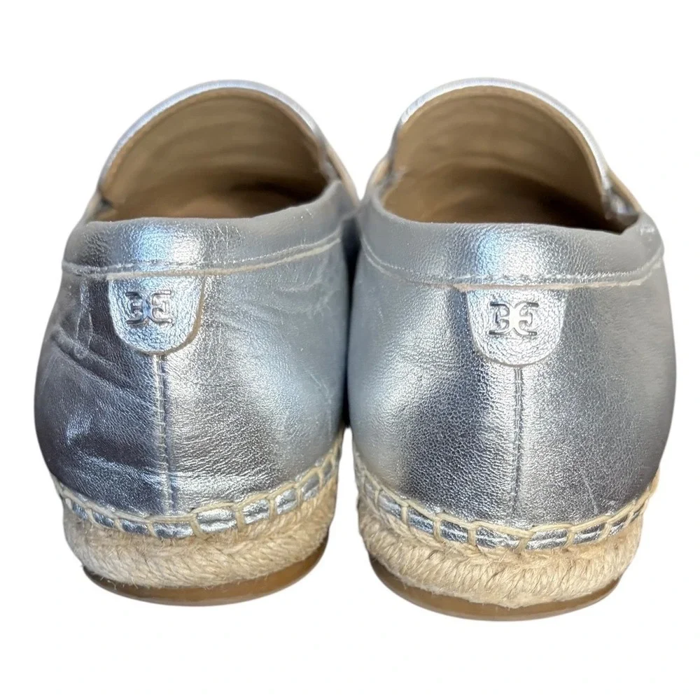 Sam Edelman Kai Silver Espadrille Loafer‎ Metallic Women's Size 7